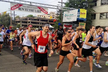 Chad Kempel, bib 56, at the start of the 2013 Run to the Lake in Castro Valley